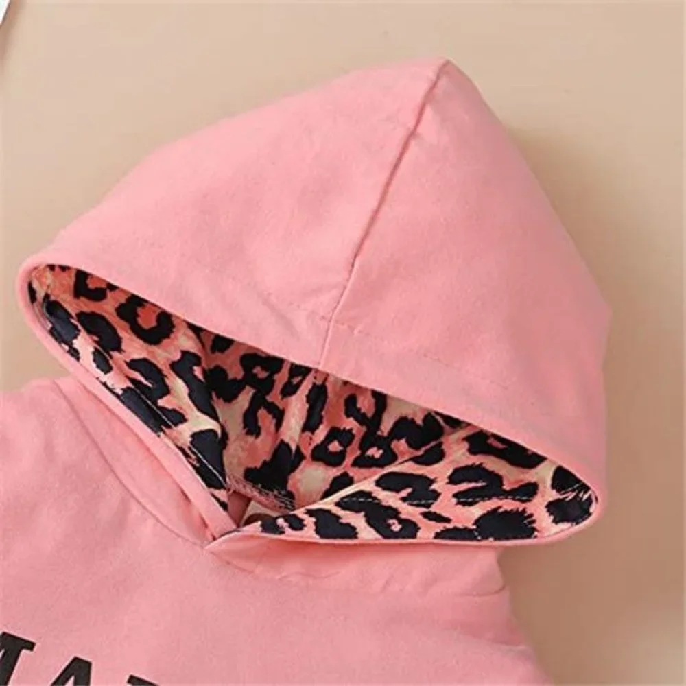 Baby Girls Hoodie Sweatshirt Pants Headband Clothing Set, Peach